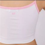 The Mayfair Group 💗 Tumblr famous White and Pink Fitted Crop Tank Top Photo 2