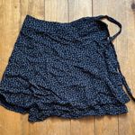 Brandy Melville Navy Floral Wrap Mini Skirt Photo 0