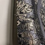 Monique Lhuillier  Silver & Gold Brocade Floral Pencil Skirt Size 2 Photo 8