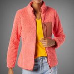 NWT Amazon Essentials Sherpa Mock Neck Full Zip Fleece Jacket with Trim XS Pink Photo 1