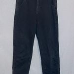 American Eagle AE Black Wash Denim High Rise Paperbag Mom Jeans Photo 0
