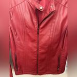 Christopher & Banks Christopher Banks Red Leather Motorcycle Jacket Photo 2