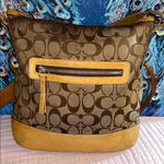 Coach Vintage  Signature Canvas Monogram with Tan Leather Crossbody/Shoulder Bag Photo 7