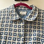 Heritage 1981  | Geometric Crop Jacket Large Squares Blue White Photo 1