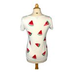 Talbots  Watermelon Print Short Sleeve Sweater Top Knit‎ Tee Women Size XS Photo 3