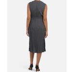 Vince Pleated Tie Sleeveless Slate Blue Gray Midi Dress Size Medium Photo 1