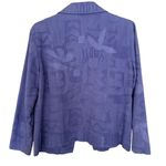 Coldwater Creek  Lavender Applique Crop Jacket Size Medium Coastal Grandma Boho Photo 1