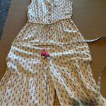 Global Desi Boho Vneck floral print jumpsuit, wide leg, sleeveless, sz XS Pink Photo 11