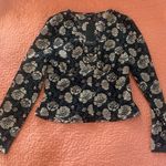 Nasty Gal  Black and Cream Floral Blouse Photo 0