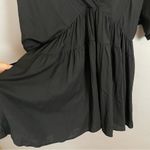 Talulah Dress Babydoll Esme Black Deep V-Neck Front Back Mini Short Sleeve Large Photo 7
