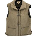 Woolrich Vest Womens Medium Khaki Microseude Acrylic Polyester Sherpa Lined Photo 0