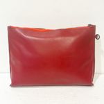 Coach  Red Carryall Pouch In Colorblock Zipper Closure Unisex Photo 4
