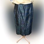 Travis Ayer Silk embroidered straight cut skirt Blue Size 12 Photo 8