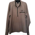 Mountain Hardwear  gray/beige quarter Zip fleece sweatshirt size‎ L Photo 0