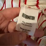 Reformation Benji Striped Dress Women’s Size Small Ivory Red Ribbed Casual Mini Photo 5