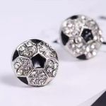 Soccer Sports Stud Earrings - Rhinestone Crystal Bling, Athletic Fashion Photo 0