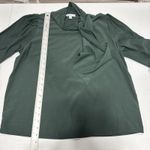 Prologue Tie Neck Blouse Womens M Green Long Sleeves Elegant Flatering Top Photo 5