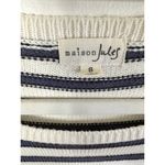 Maison Jules  Navy White Long-Sleeve Striped Crew-Neck Sweater S Photo 3