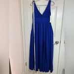 Ever Pretty Ever-Pretty Women's Royal floor Length High Stretch Side Slit Pleated Size L Photo 2