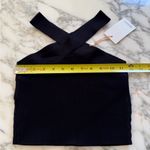 Quince NWT Women's Cropped Halter Ribbed Sweater Knit Tank in Black sz XS Photo 2