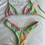 Aurelle Swim Bikini Lime Green Floral Photo 0