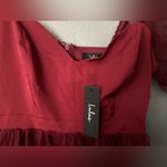 Lulus Lulu’s Brightly Beloved Wine Red Tulle Tiered Puff
Sleeve Midi Dress Size Medium Photo 7
