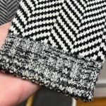 White House | Black Market Black and White Chevron Sparkle Cardigan Sweater Photo 5