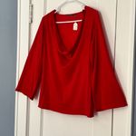 525 America  cashmere blend sweater size medium cherry red cowl neck wide sleeve Photo 1