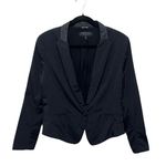 Rag and Bone Black Lamb Leather Collar Button Front Blazer Jacket Sz 10 Wo… Photo 11