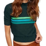 Free People Free‎ People Way Back Retro Striped Mock Neck Cropped Sweater Top XS Photo 0