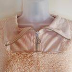 Gypsies & Moondust  Fluffy Long Sleeve Pink Sweater Quarter Zip Collar Large Photo 4