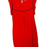 SABINA MUSAYEV Women's Luby Red Gunmetal Beading Shift Mini Dress Size Small Photo 0