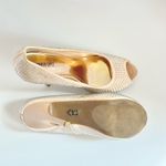 Jennifer Lopez JLO Taupe Platinum Faux Diamond Studded Platform Heels Photo 3