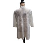 Anne cole Cardigan Womens Size XL White Crochet TieFront 34 Sleeve Resort Boho Photo 2