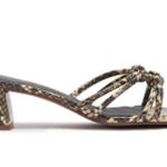 Free People NIB Petra Heel Snake Print Leather Sandal Slip On Comfort Photo 3