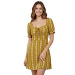 Hem & Thread  Mustard Floral Geometric Boho Mini Dress Size Large Photo 11