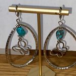 Sterling Silver, Turquoise Dangling Butterfly Drop Earrings Silver Photo 5