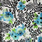 IBKUL Women's Floral Zebra‎ Leopard Print Short Sleeve Golf Shirt Large Blue Photo 10