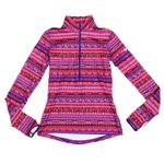 Nike Womens Pullover Top Shirt Dri Fit Geo Print Half Zip Long Sleeve Small Photo 0