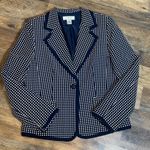 Judith Hart Collection Navy White Polka Dot Blazer Women's Size 14 Blue Photo 3