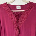 st. john's bay  Tie Front Tassel V-neck Long Sleeves Top Photo 3