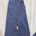 Aerie  High Waisted Ribbed 7/8 Legging 2 Tone Blue Abstract Zig Zag Pattern Photo 1