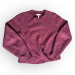 Joie  Womens Maroon Burgundy Sweater Wool Twist Knot Hem Shimmer Knit Pullover XS Photo 1