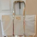 Victoria's Secret Victoria Secret Canvas and Gold Glitter Tote 18" x13" x6" Photo 3