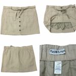 Beige Khaki Linen Blend Button Front Skort Womens Petite XL Tan Size undefined Photo 1