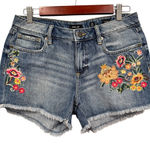 Miss Me  Floral Embroidered Denim Shorts Size 28 Photo 0