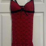 gilligan and o'malley Gilligan & O’Malley Red & Black Lace Lingerie Slip Dress Nightie S Small Photo 0