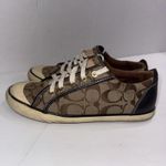 Coach Barrett Brown Vintage Style Monogram Designer Tennis Shoes 7.5B Photo 2