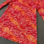 Energie  Orange Pink Waffle Print Longsleeve Top. Yoga. Stretch. Soft. Comfy. XL. Photo 6