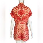 Farm Rio  Jaipur Floral Paisley Linen Romper Size Medium Photo 4